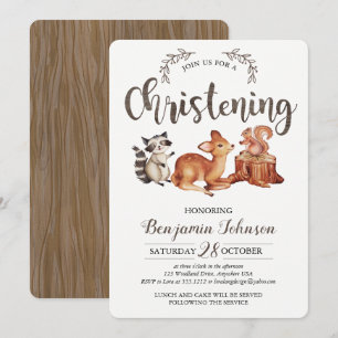 Woodland Christening Invitation
