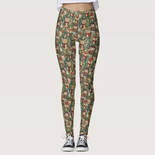 Woodland Christmas Animals Pattern – Cute Winter 1 Leggings
