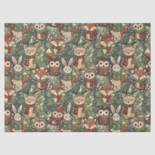 Woodland Christmas Animals Pattern – Cute Winter Tissue Paper