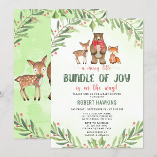 Woodland Christmas Baby Shower Invitation