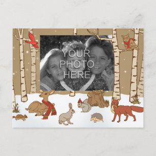 Woodland Christmas Photo Postcard