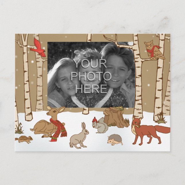 Woodland Christmas Photo Postcard (Front)