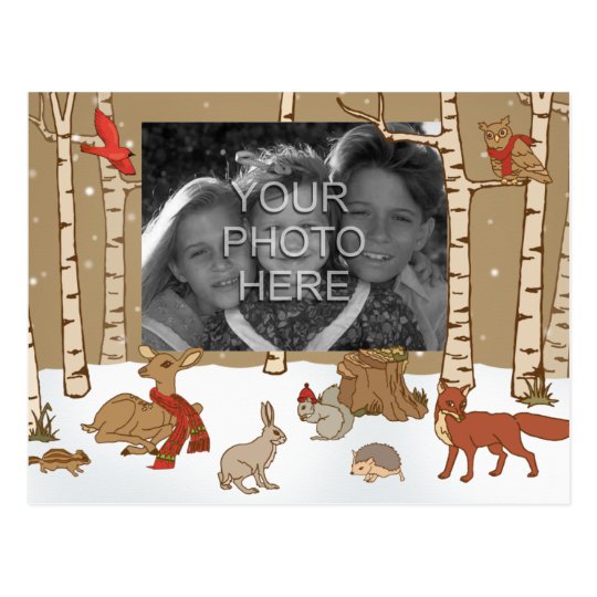 Woodland Christmas Photo Postcard