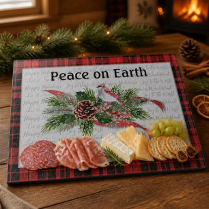 Woodland Christmas Red Cardinal Cutting Board