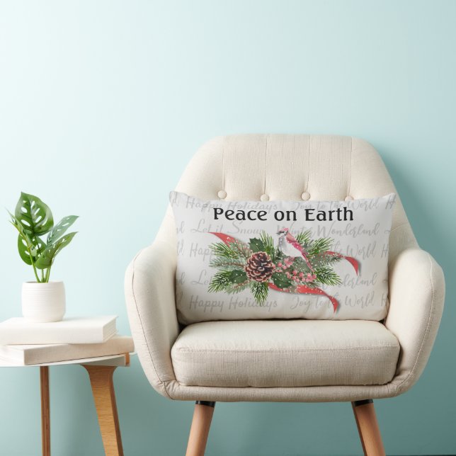 Woodland Christmas | Red Cardinal Lumbar Cushion (Chair)