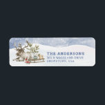 Woodland Christmas Reinddeer | return address<br><div class="desc">These adorable Christmas return address labels features a reindeer sitting in the snow next to a small wooden sled. 
You can personalize with you name and address.</div>