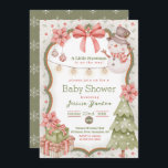 Woodland Christmas Snowman Baby Shower Invitation<br><div class="desc">This invitation is for snowman baby woodland animal themed watercolor baby shower.</div>