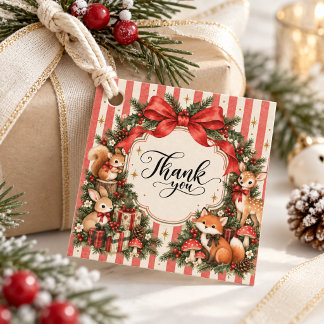 Woodland Christmas Thank You Winter ONEderland Favour Tags