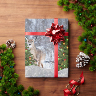 Woodland Christmas Tree and Deer Wrapping Paper