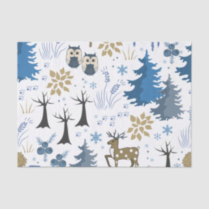 Woodland Christmas Trees and Animals  Tissue Paper