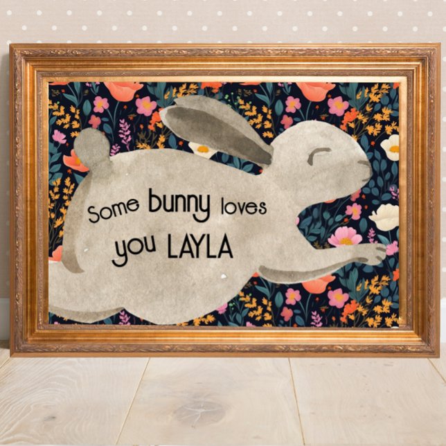 Woodland Cottagecore Bunny Watercolor Floral Poster (Creator Uploaded)