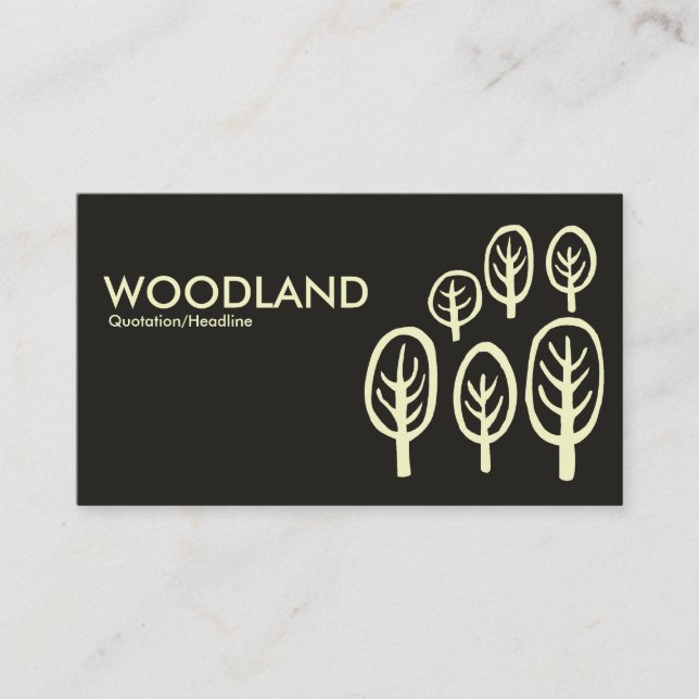 Woodland - Cream on Warm Grey Business Card (Front)