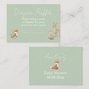 Woodland Creature Baby Shower Diaper Raffle Enclosure Card
