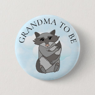 Woodland Creature Grandma to be Baby Shower button