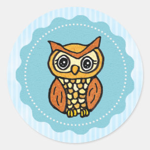 Woodland Creature Owl Forest Animals Classic Round Sticker