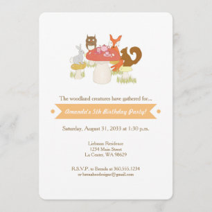Woodland Creature Tea Party Invitation
