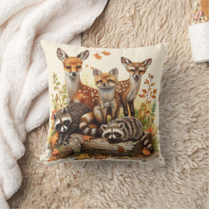 Woodland Creatures, Autumn Fall Cushion
