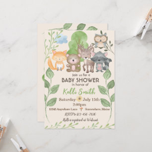 Woodland Creatures Baby Shower Invitations