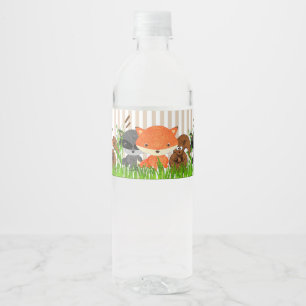 Woodland Creatures Baby Shower Water Bottle Labels