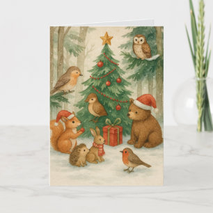 Woodland Creatures Custom Christmas Card