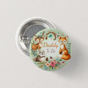 Woodland Creatures   Daddy To Be Woodland Whimsy 3 Cm Round Badge