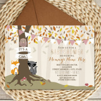 Woodland Creatures Fall Autumn Baby Shower - Girl