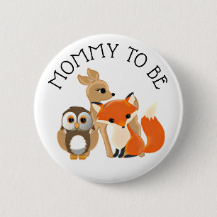 Woodland Creatures  Mum to be Baby Shower Button