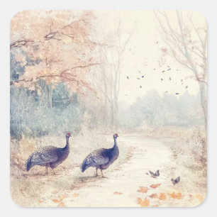 Woodland Creatures Square Sticker