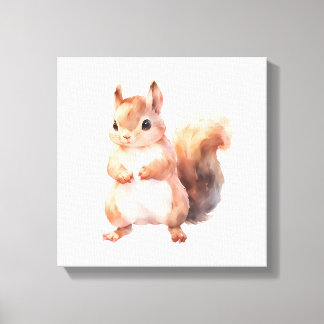 Woodland Creatures Squirrel Canvas Print