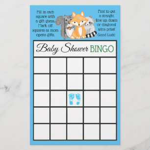 Woodland Creatures  themed baby shower games Flyer