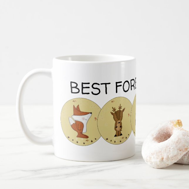 Woodland Crew-Best Forest Friends/ Individual Coffee Mug (With Donut)