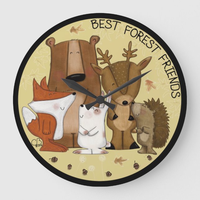 Woodland Crew-Best Forest Friends/ Individual Large Clock (Front)