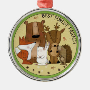 Woodland Crew-Best Forest Friends/ Individual Metal Tree Decoration