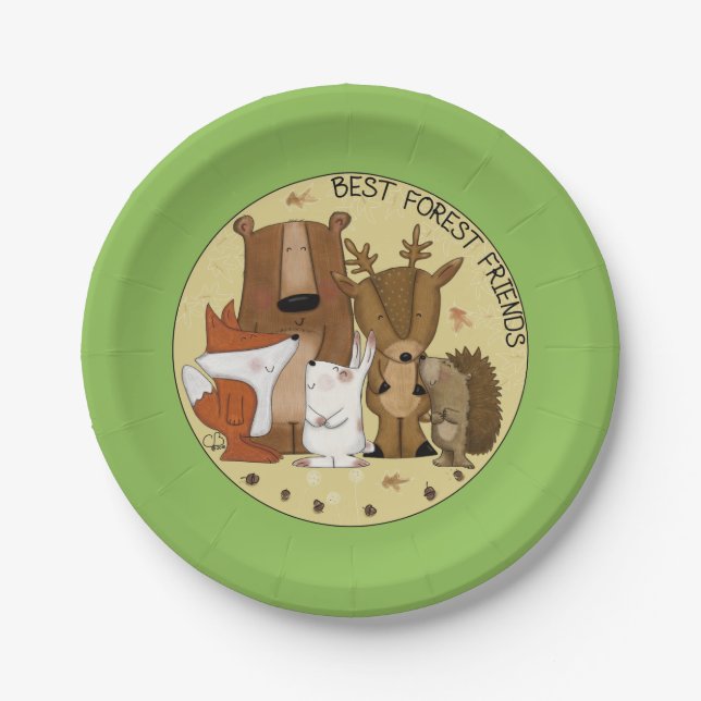 Woodland Crew-Best Forest Friends/ Individual Paper Plate (Front)