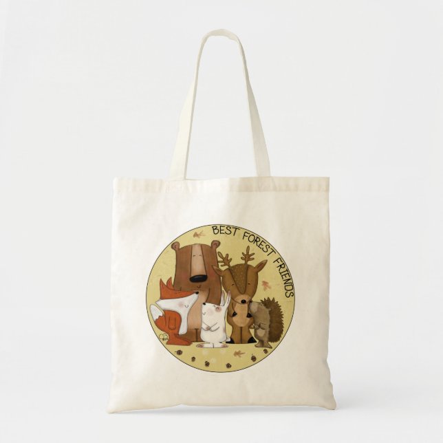 Woodland Crew-Best Forest Friends/ Individual Tote Bag (Front)