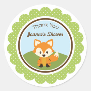 Woodland Critters Favour Bag Label Sticker