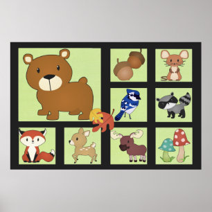Woodland Critters Print