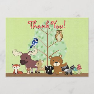 Woodland Critters Thank You Card