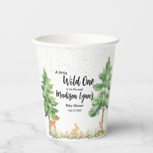 Woodland cute animal deer baby shower paper cups