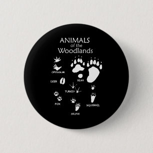 Woodland Cute Animal Paw Print 6 Cm Round Badge
