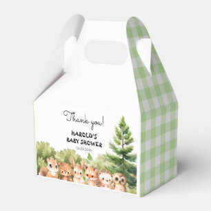 Woodland Cute Animals Rustic Baby Shower Favour Box