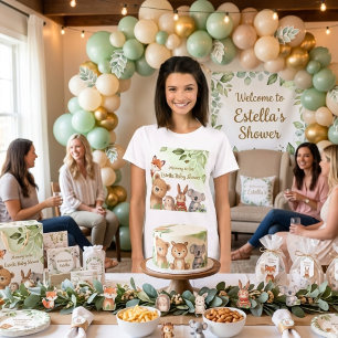 Woodland Cute Animals Watercor Mummy To Be T-Shirt