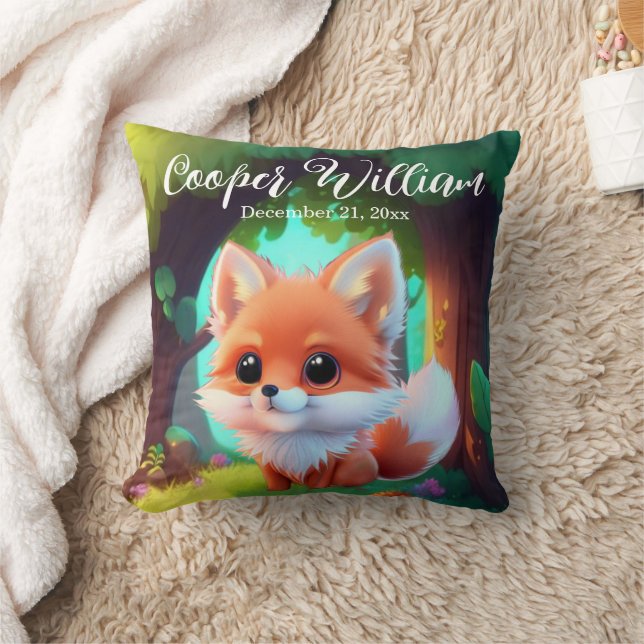 Woodland Cute baby fox, Cushion (Blanket)