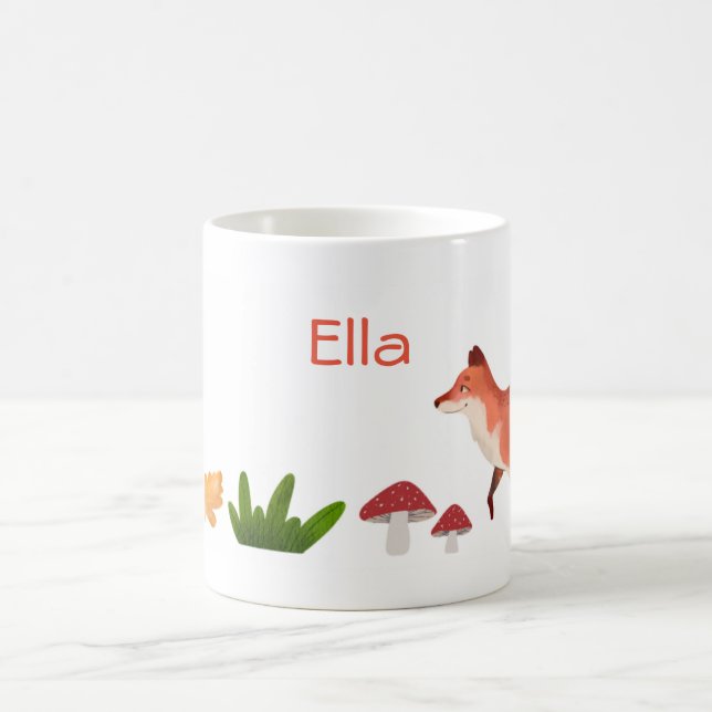 Woodland Cute Kids Personalised Fox Mug (Center)