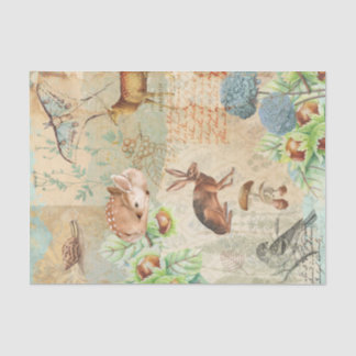 Woodland Decoupage Forest Wildlife Deer, rabbit Tissue Paper