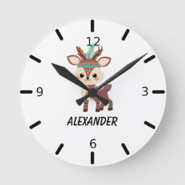 Woodland Deer Acrylic Wall Clock