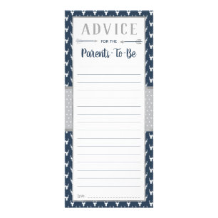 Woodland Deer Advice Card, Baby Shower, Navy, Grey Rack Card