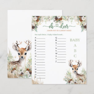 Woodland Deer Baby Shower Boy Game
