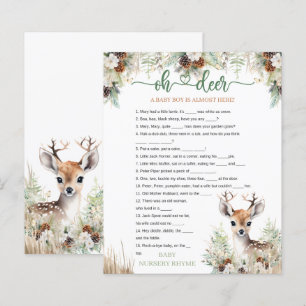Woodland Deer Baby Shower Boy Game