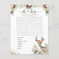 Woodland Deer Baby Shower Boy Game